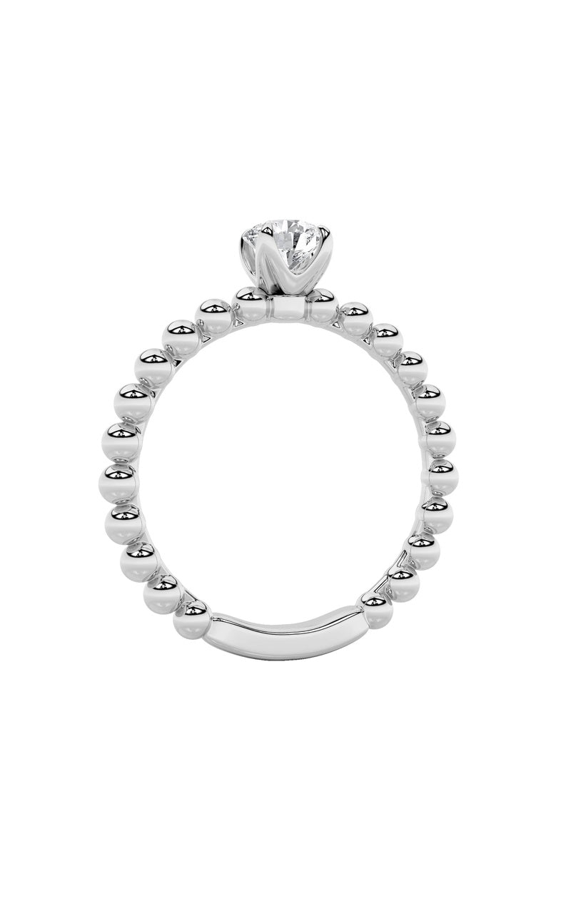 0.5CTW Round Shaped Lab Grown Diamond (F/VS) Petite Solitaire Engagement Ring in 14K Gold