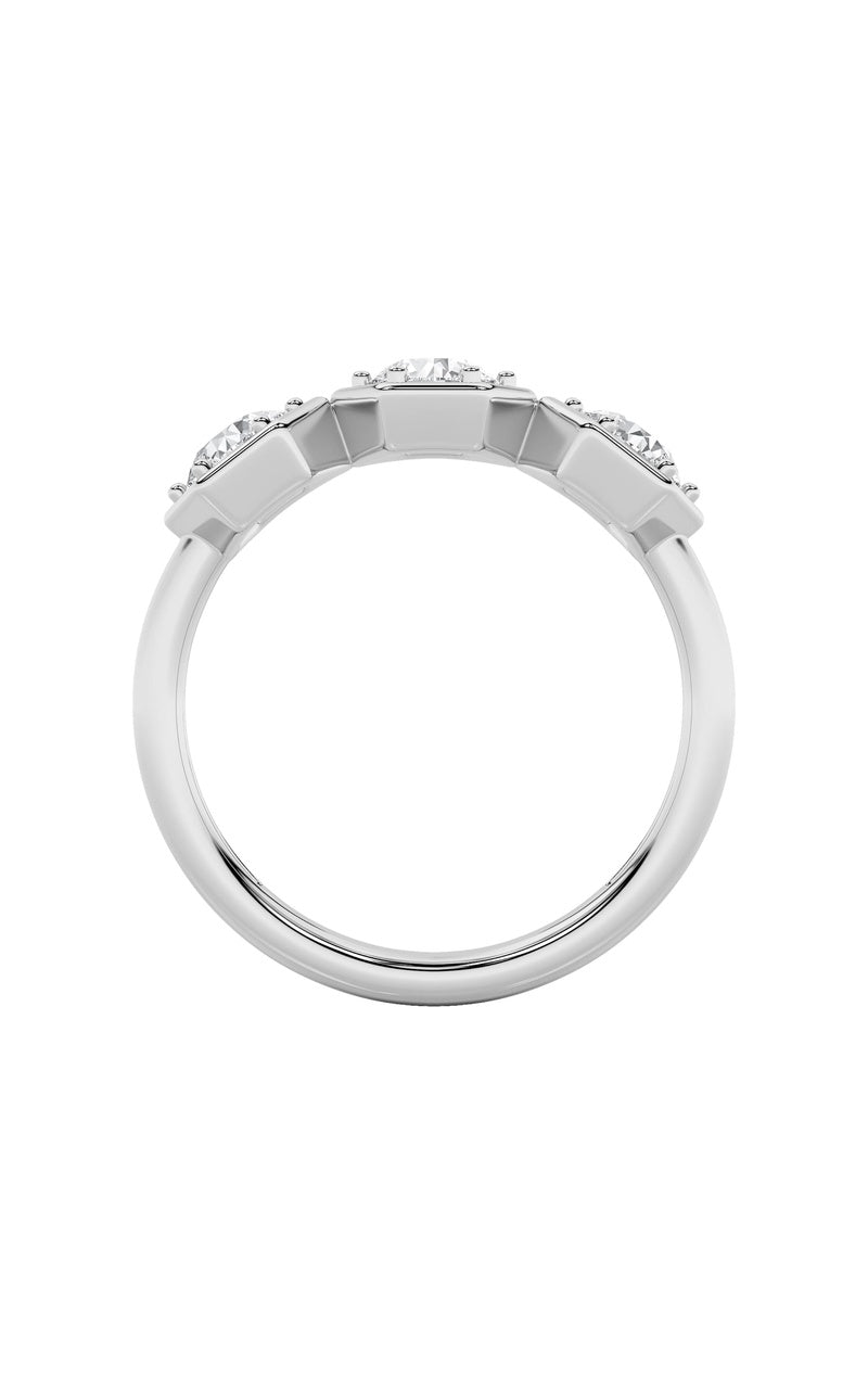 1Cttw Round Shaped Lab Grown Diamond (F/VS) ThreeStone Ring in 14K Gold