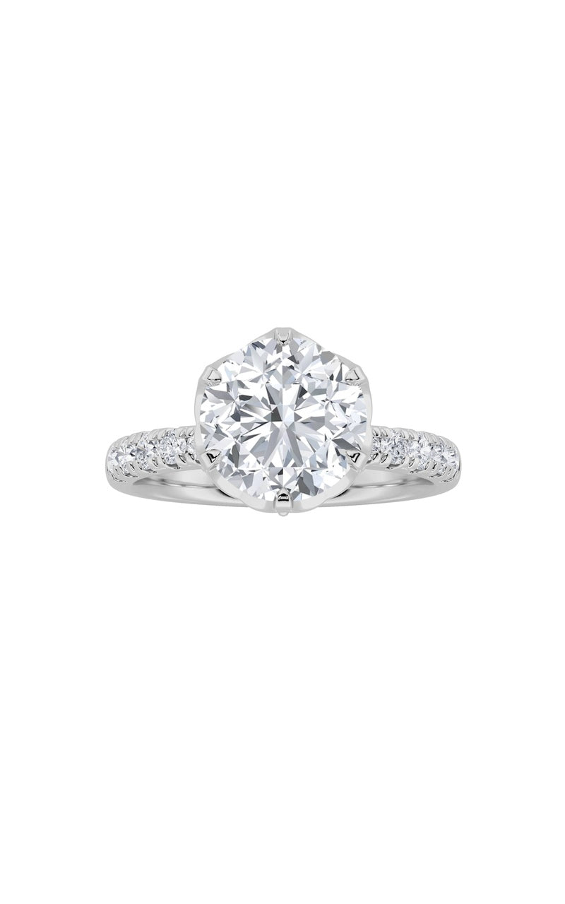 2CTW Round Shaped Lab Grown Diamond (F/VS) Solitaire Engagement Ring in 14K Gold