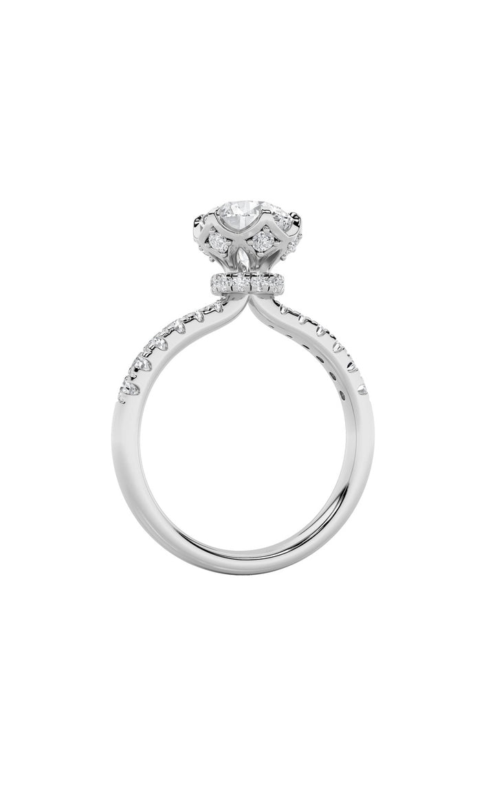 2CTW Round Shaped Lab Grown Diamond (F/VS) Solitaire Engagement Ring in 14K Gold