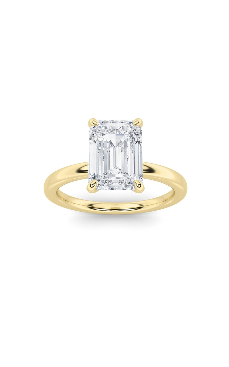 1CTW Emerald Shaped Lab Grown Diamond Classic Solitaire Ring in 14K Gold (F/VS)