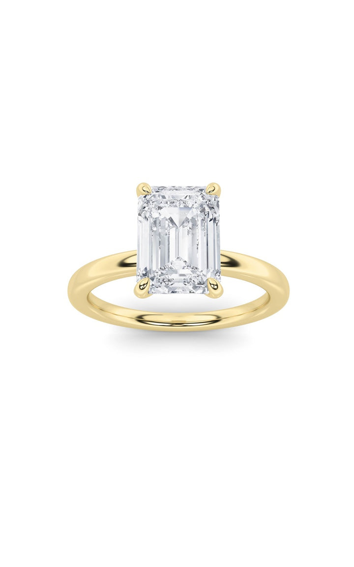1CTW Emerald Shaped Lab Grown Diamond Classic Solitaire Ring in 14K Gold (F/VS)