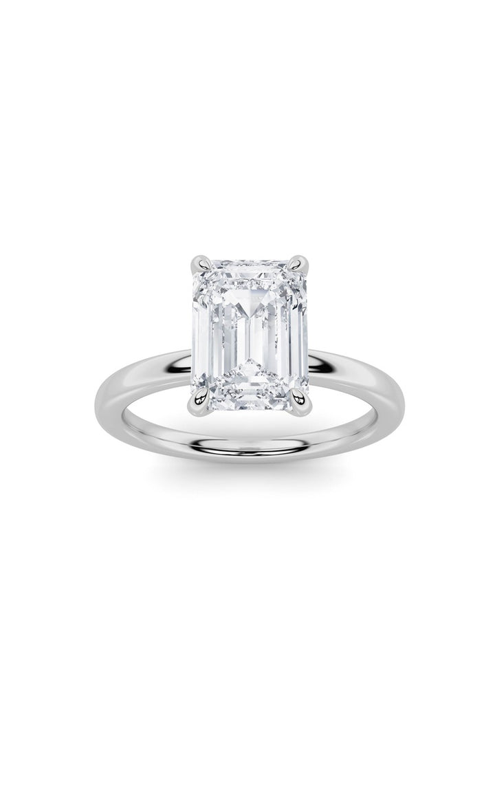 2CTW Emerald Shaped Lab Grown Diamond Classic Solitaire Ring in 14K Gold (F/VS)
