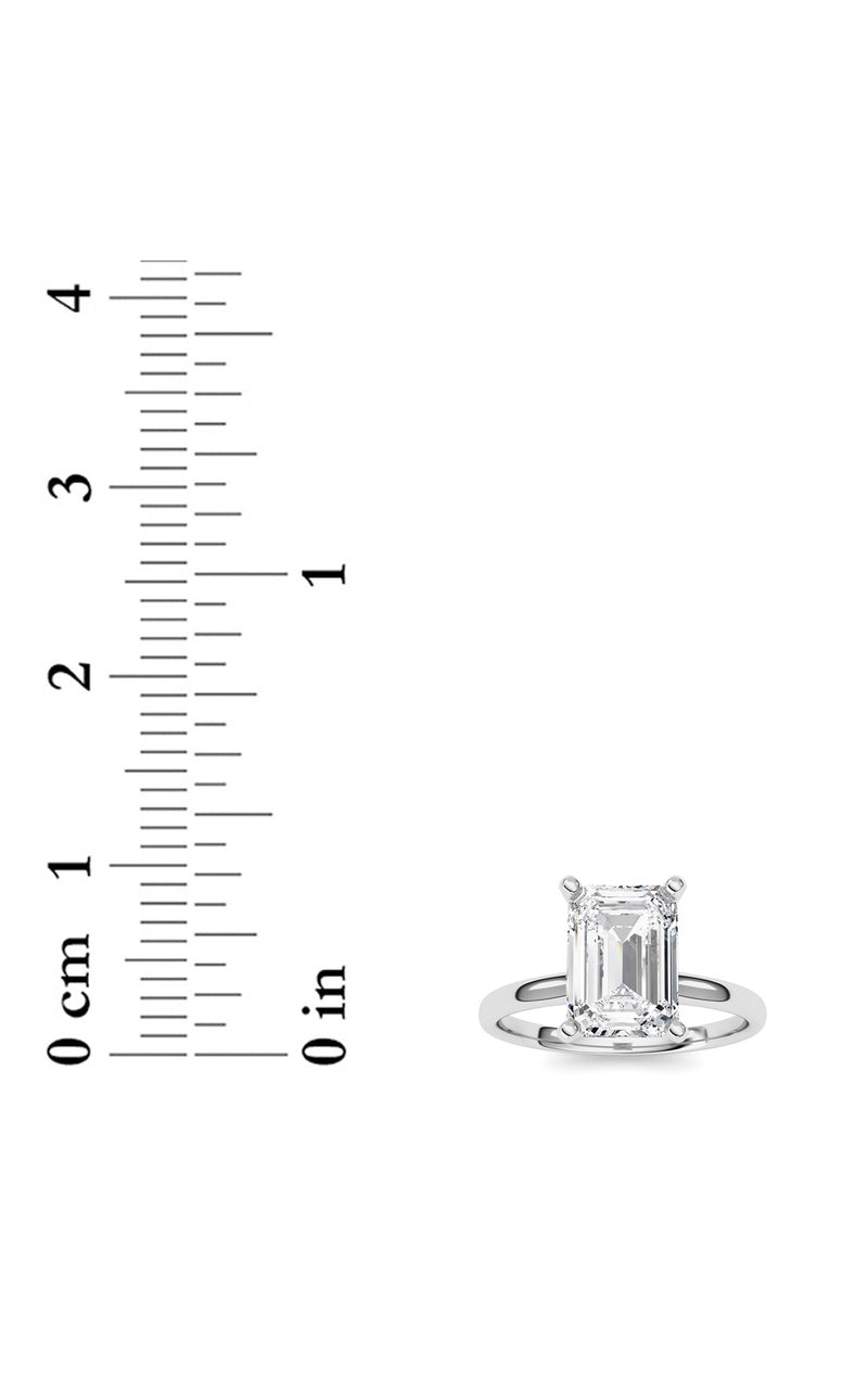 2CTW Emerald Shaped Lab Grown Diamond Classic Solitaire Ring in 14K Gold (F/VS)