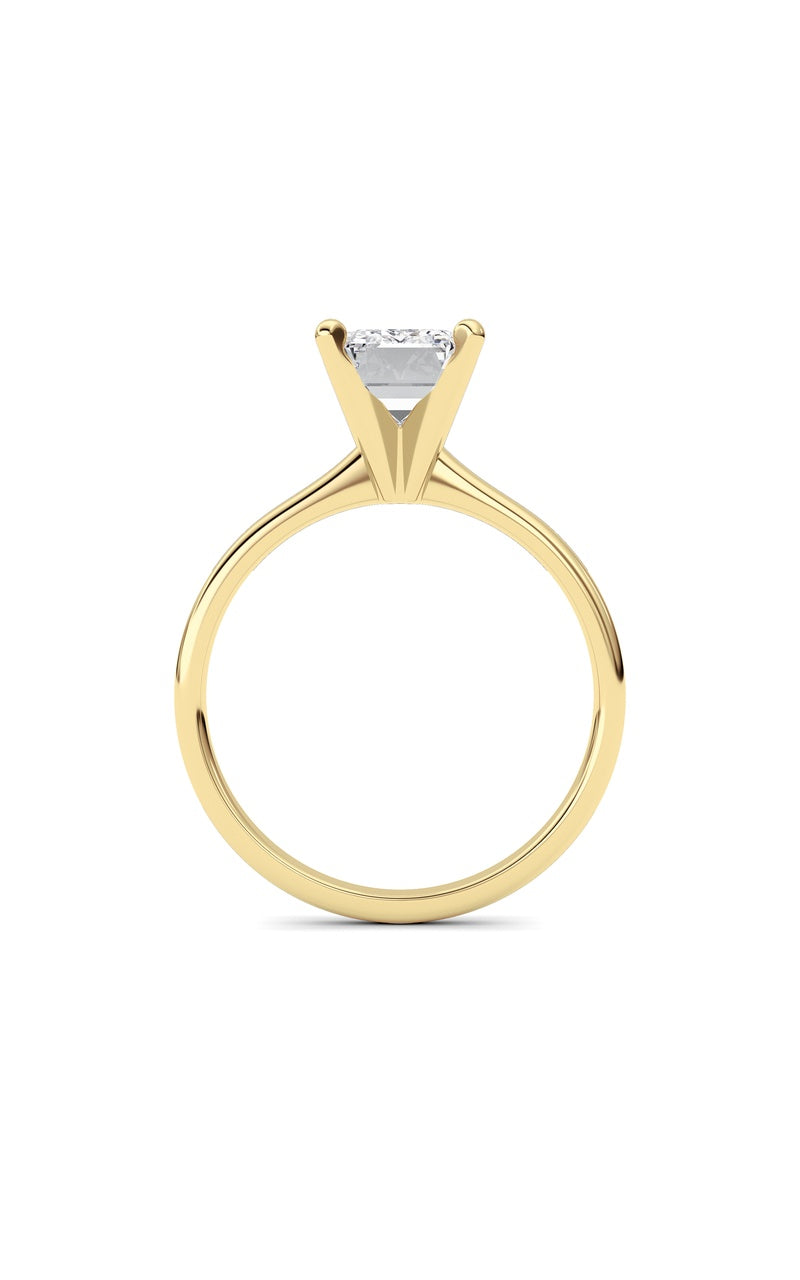 2CTW Emerald Shaped Lab Grown Diamond Classic Solitaire Ring in 14K Gold (F/VS)