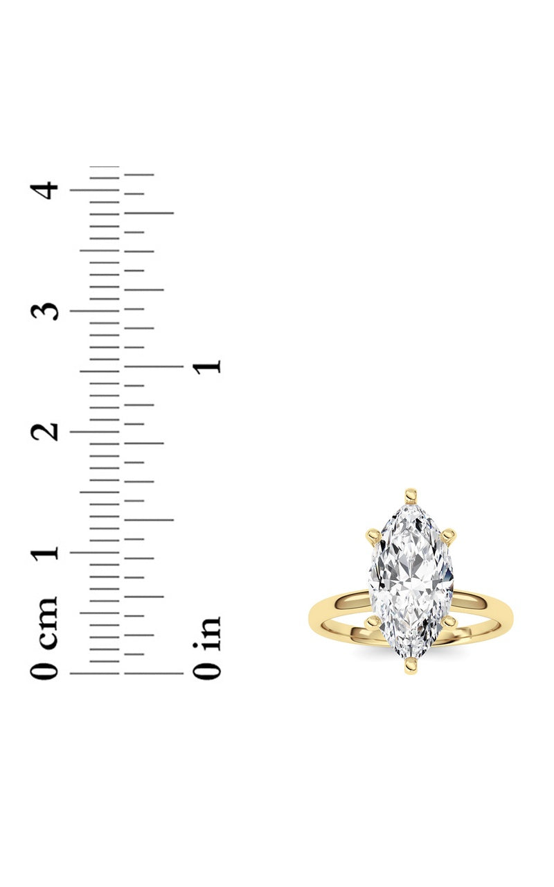 2Cttw Marquise Shaped Lab Grown Diamond Classic Solitaire Ring in 14K Gold (F/VS)