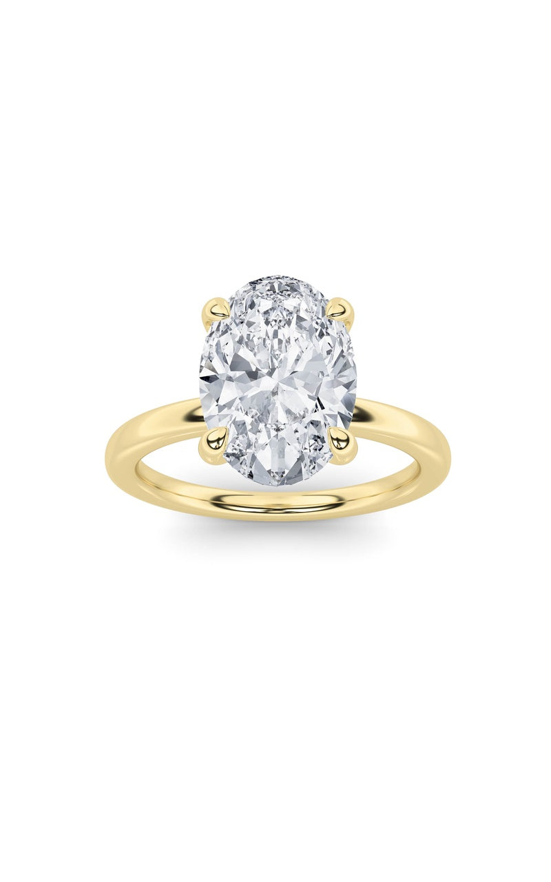 1CTW Oval Shaped Lab Grown Diamond Classic Solitaire Ring in 14K Gold (F/VS)