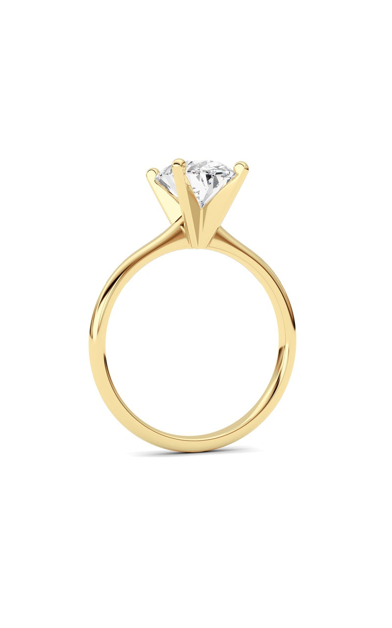 1CTW Oval Shaped Lab Grown Diamond Classic Solitaire Ring in 14K Gold (F/VS)