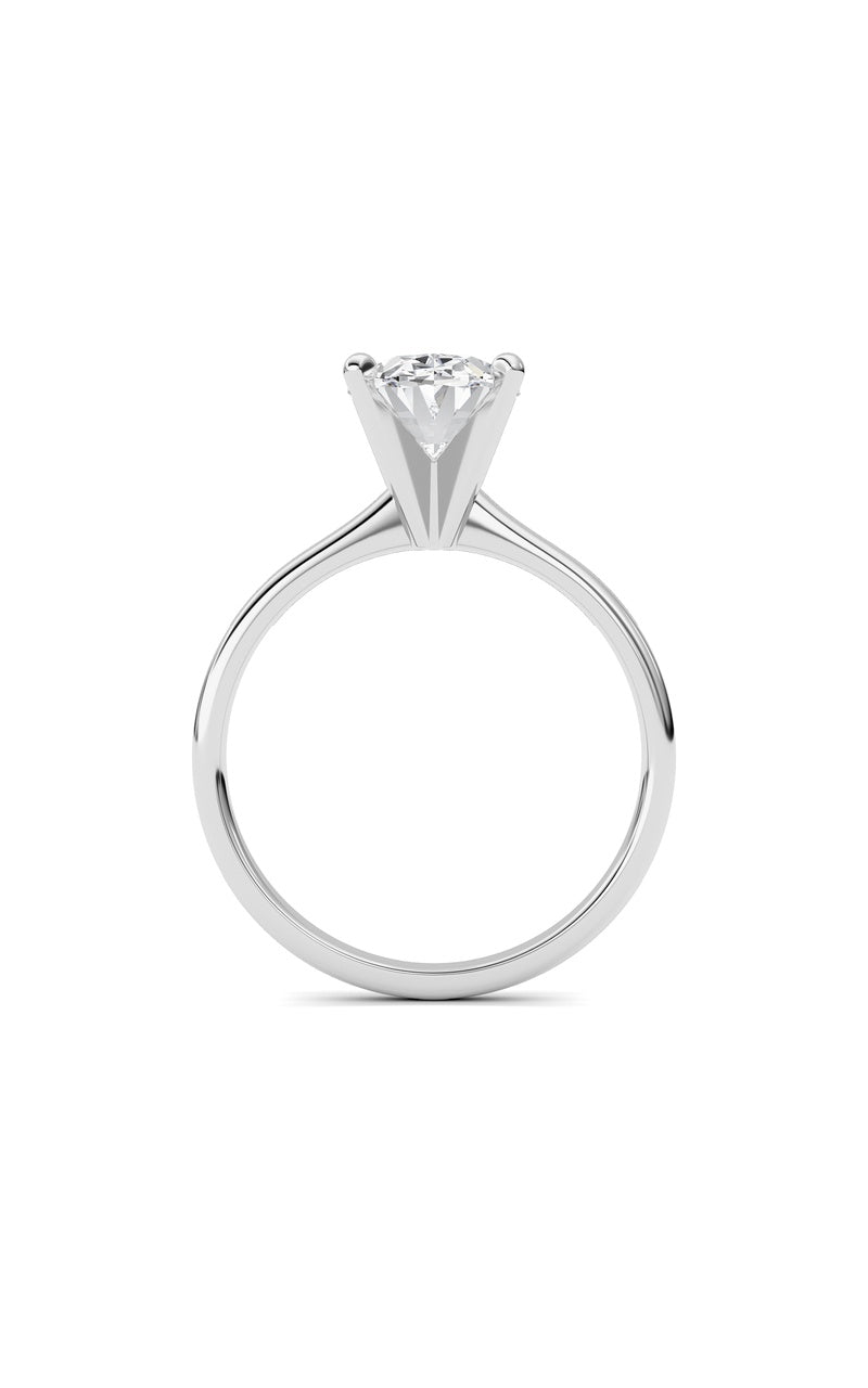 2CTW Oval Shaped Lab Grown Diamond Classic Solitaire Ring in 14K Gold (F/VS)