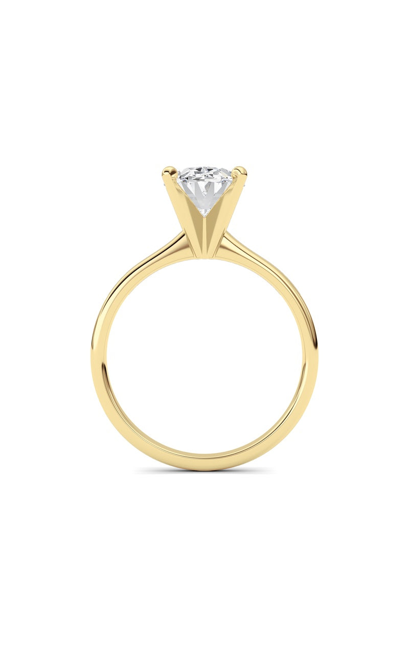 2CTW Oval Shaped Lab Grown Diamond Classic Solitaire Ring in 14K Gold (F/VS)