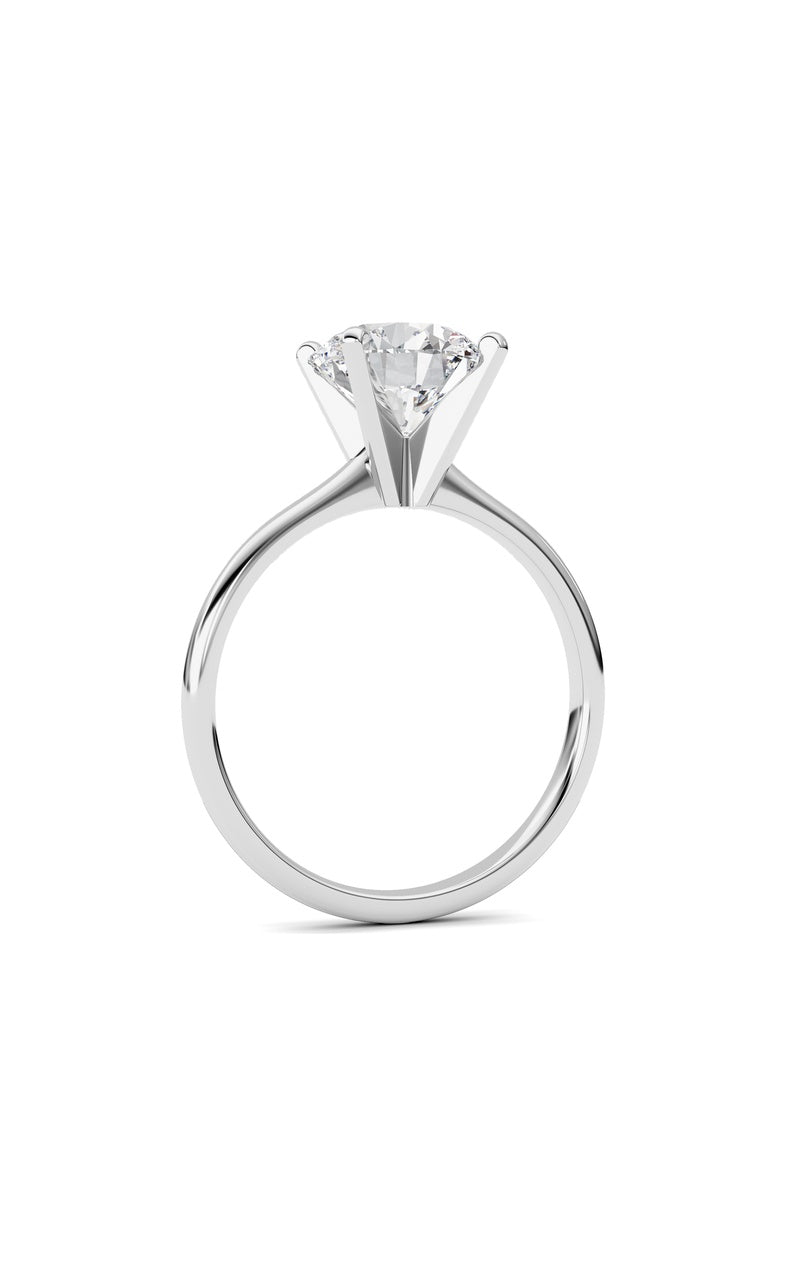 2Cttw Round Shaped Lab Grown Diamond Classic Solitaire Ring in 14K Gold (F/VS)