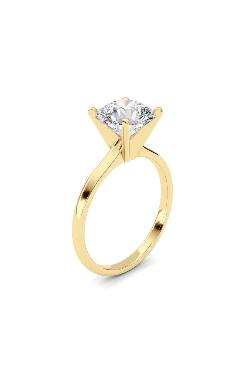 2CTW Round Shaped Lab Grown Diamond Classic Solitaire Ring in 14K Gold (F/VS)