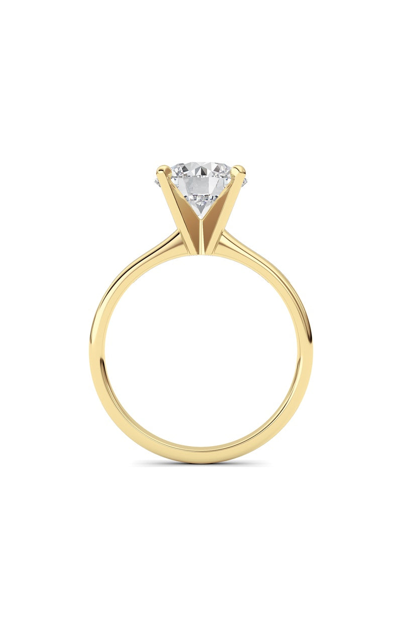 2CTW Round Shaped Lab Grown Diamond Classic Solitaire Ring in 14K Gold (F/VS)