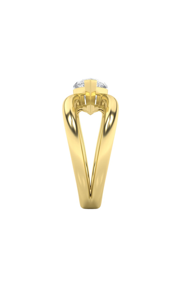 2CTW Marquise Shaped Lab Grown Diamond (G/VS) East West Solitaire Fancy Ring in 14K Gold