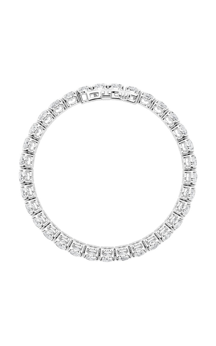 13.5CTW Oval Shaped Lab Grown Diamond (F/VS) East West Line Bracelet in 14K Gold