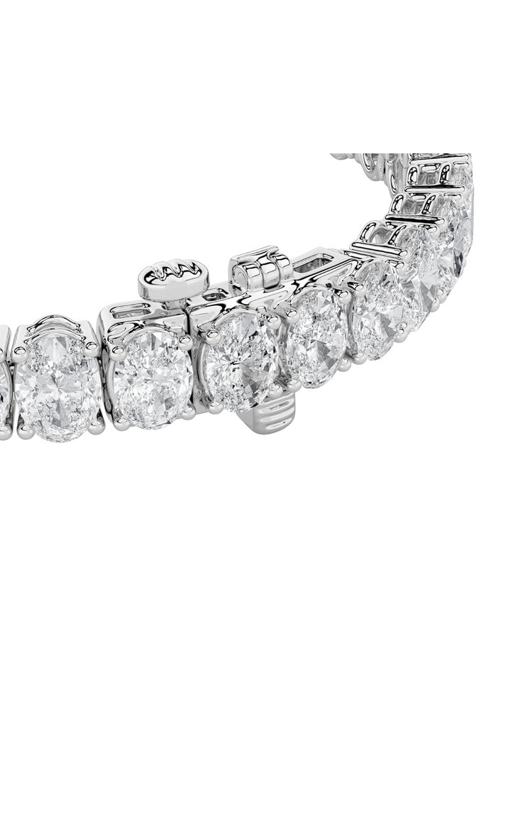 13.5Cttw Oval Shaped Lab Grown Diamond (F/VS) EastWest Line Bracelet in 14K Gold