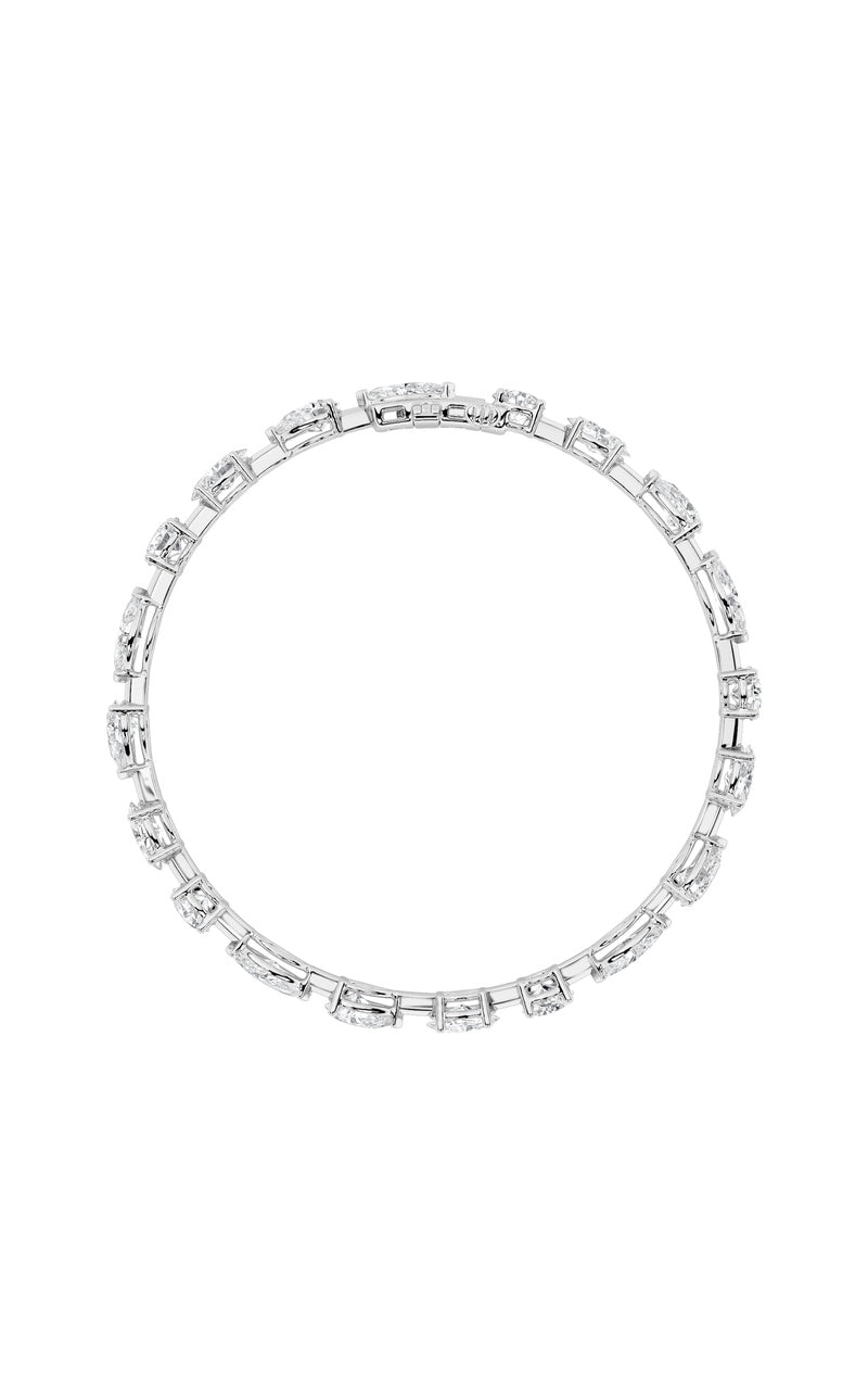 10CTW Mix Shaped Lab Grown Diamond East & West Bracelet in 14K Gold (F/VS)