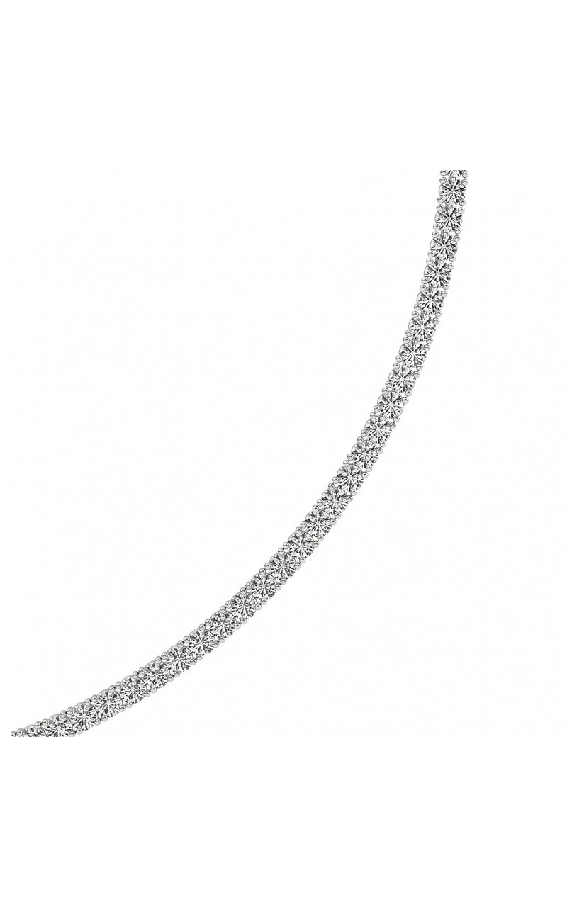 10Cttw Round Shaped Lab Grown Diamond (F/VS) Tennis Necklace in 14K White Gold