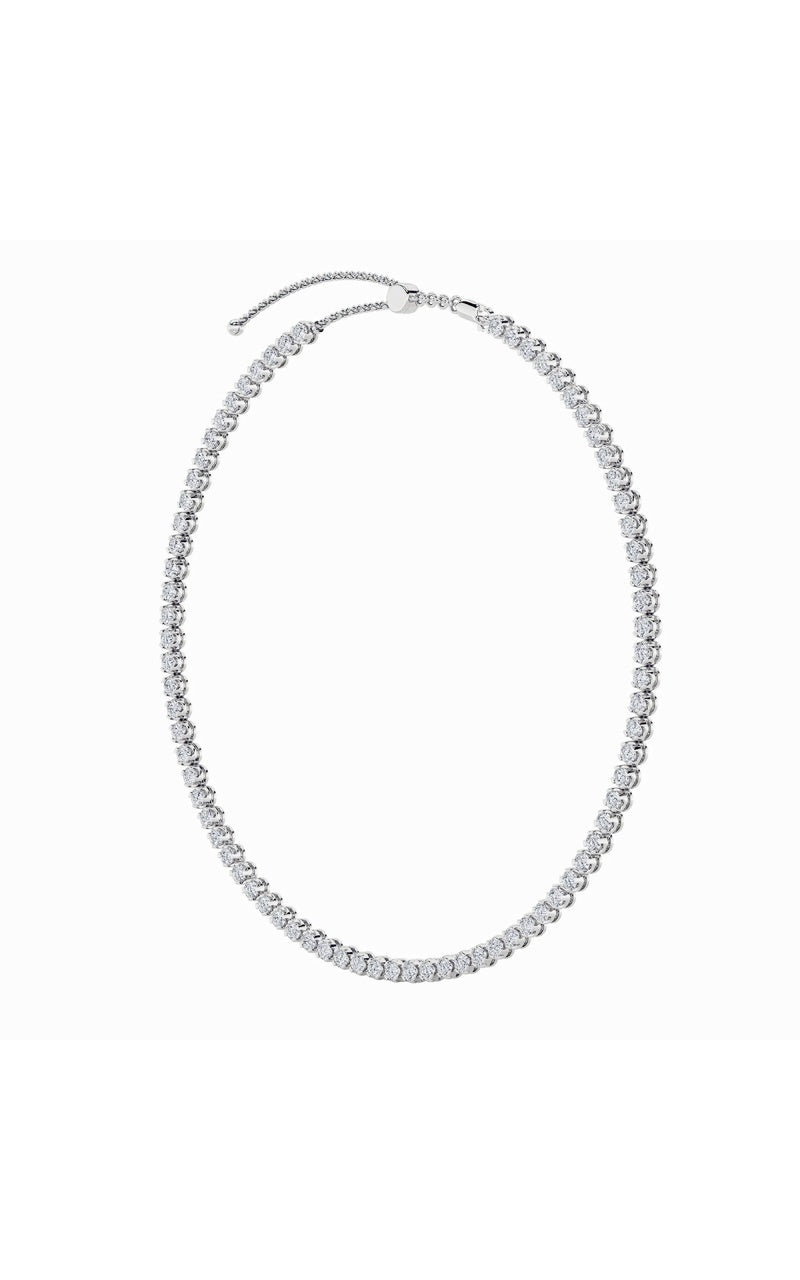 15Cttw Round Shaped Lab Grown Diamond (F/VS) BezelSet Tennis Necklace in 14K White Gold