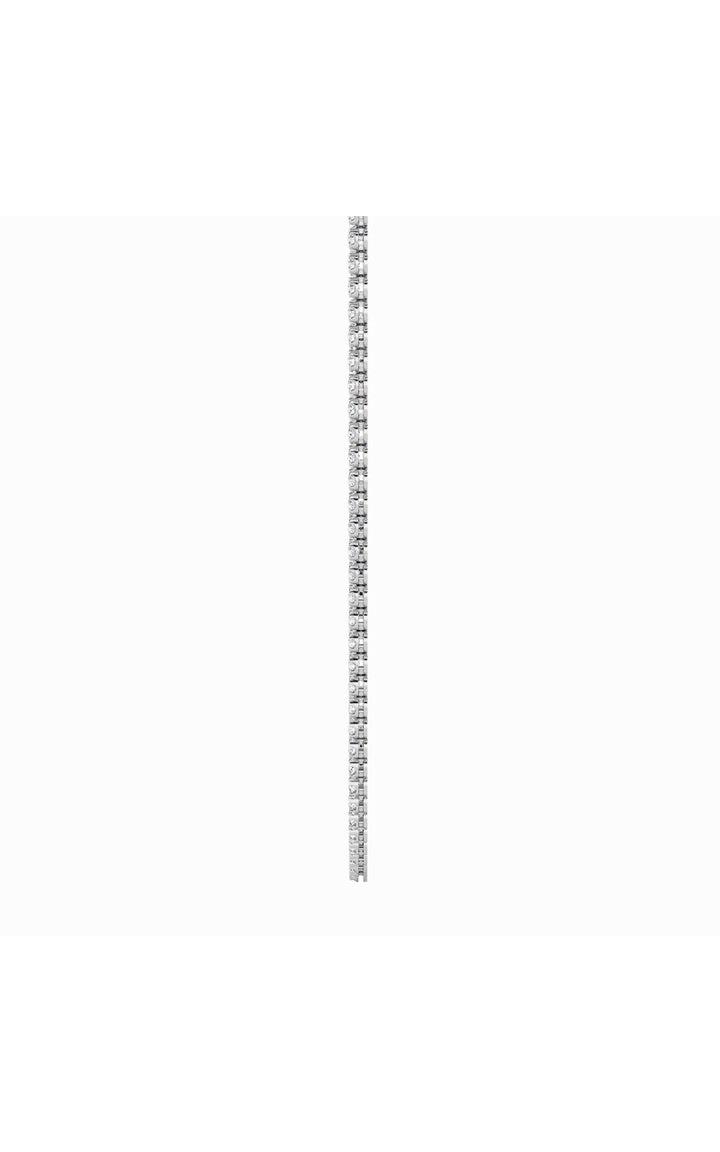 15CTW Round Shaped Lab Grown Diamond (F/VS) Bezel Set Tennis Necklace in 14K White Gold