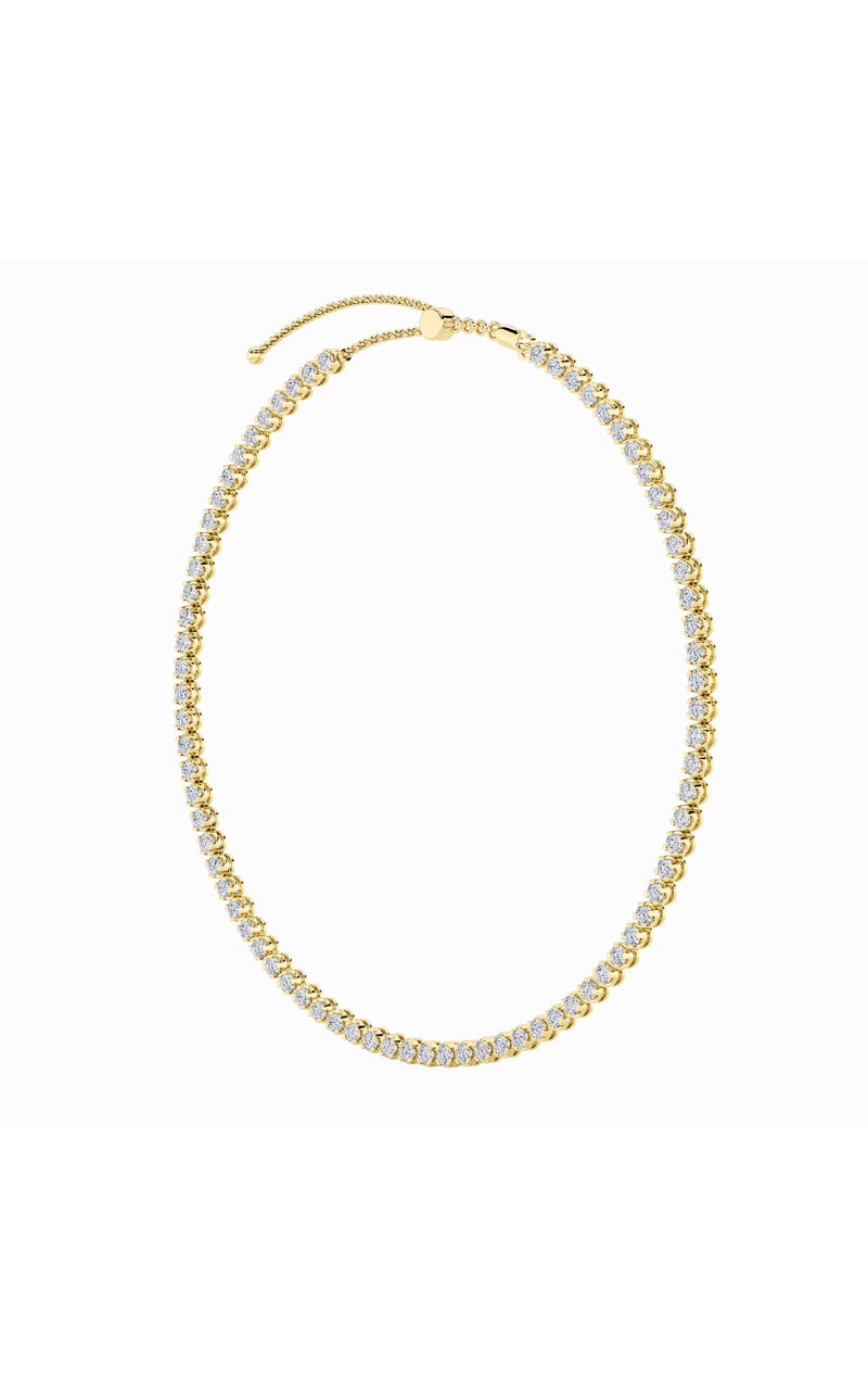 15Cttw Round Shaped Lab Grown Diamond (F/VS) BezelSet Tennis Necklace in 14K White Gold