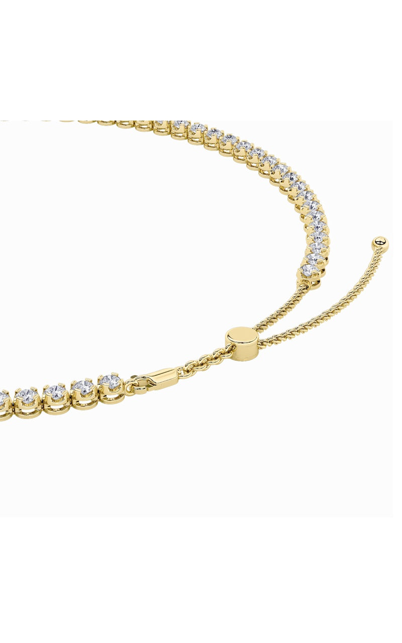 15Cttw Round Shaped Lab Grown Diamond (F/VS) BezelSet Tennis Necklace in 14K White Gold