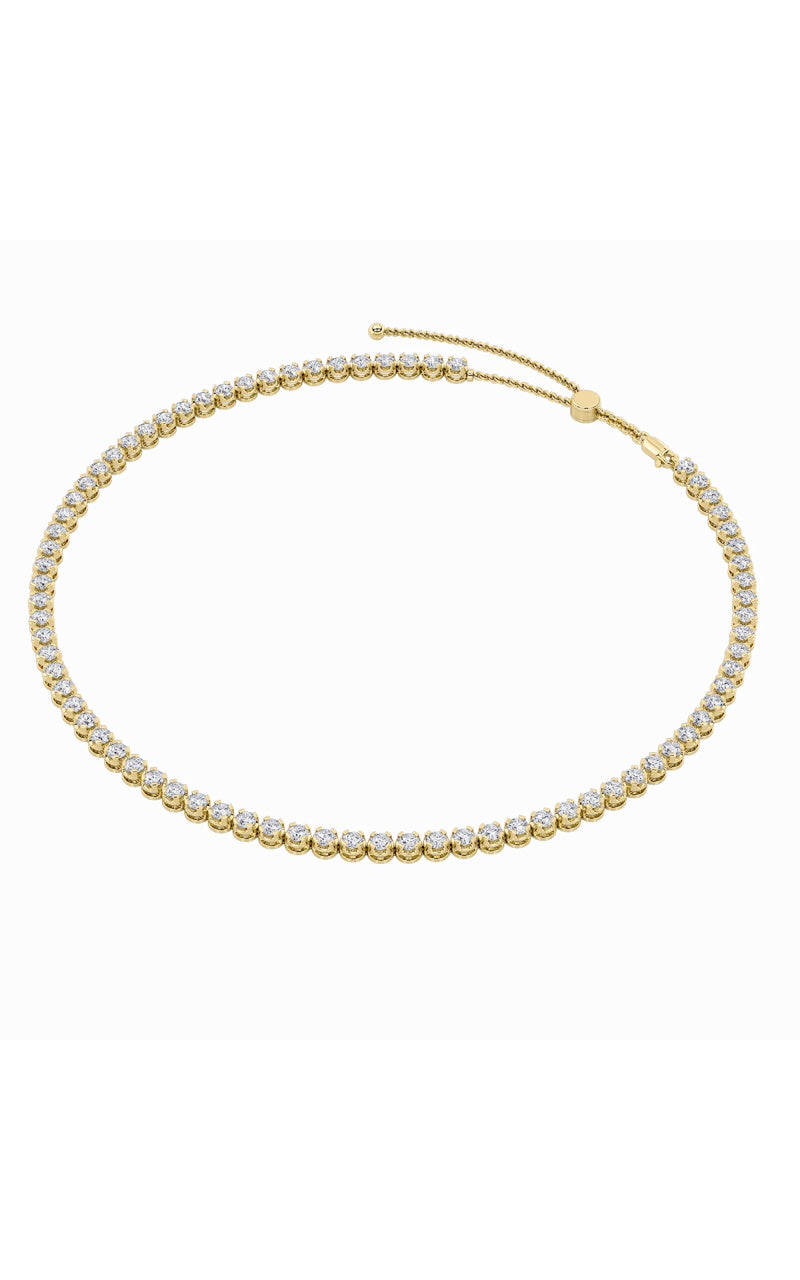 15Cttw Round Shaped Lab Grown Diamond (F/VS) BezelSet Tennis Necklace in 14K White Gold