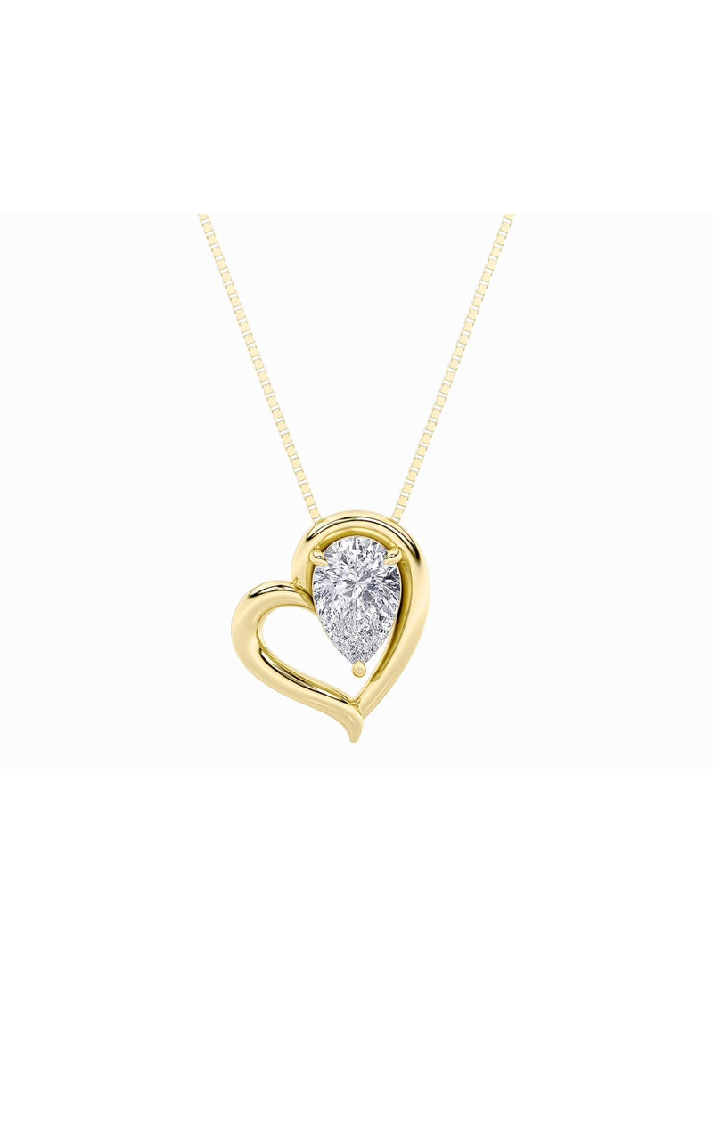 0.5Cttw Pear Shaped Lab Grown Diamond (F/VS) HeartPendant in 14K  White Gold