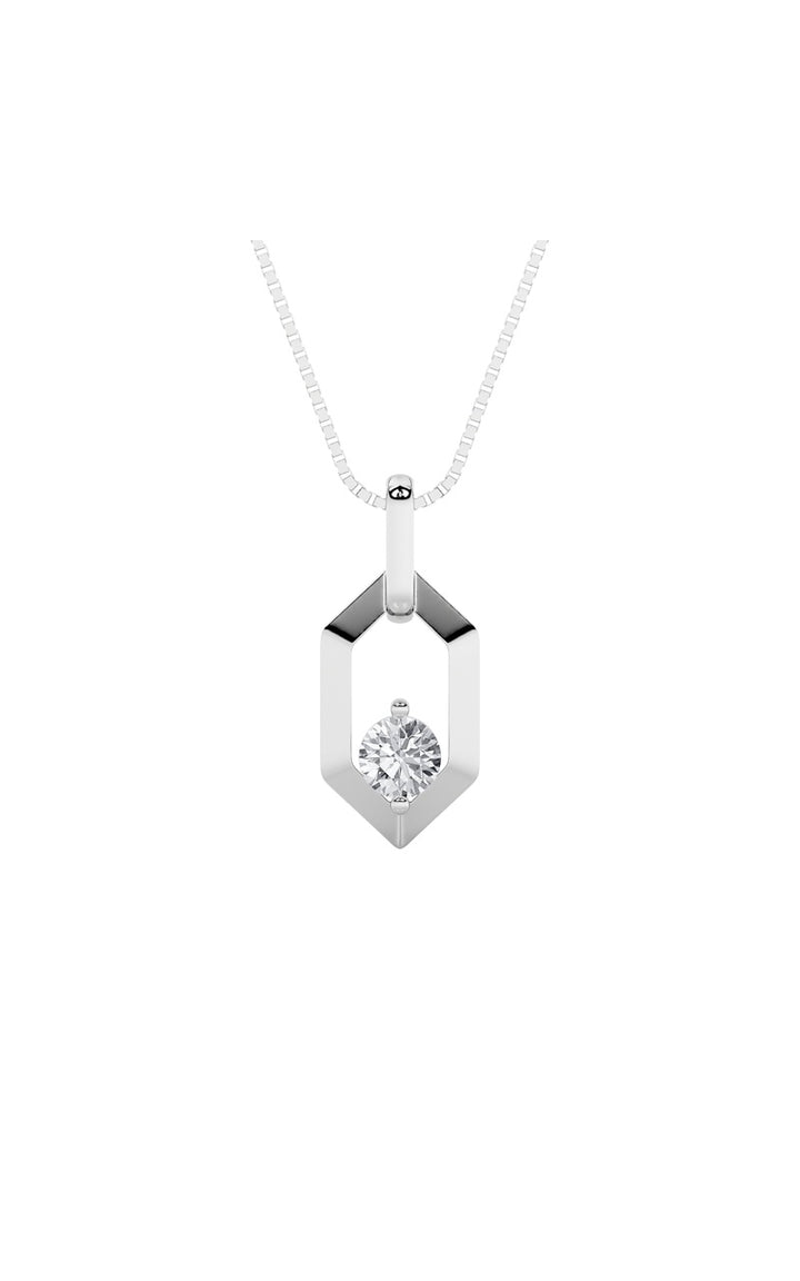 0.25CTW Round Shaped Lab Grown Diamond (F/VS) Fancy Pendant in 14K White Gold