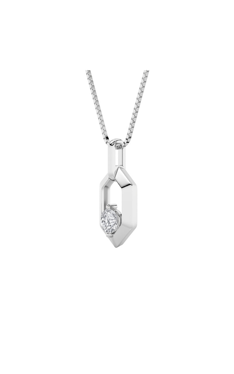 0.25Cttw Round Shaped Lab Grown Diamond (F/VS) Fancy Pendant in 14K White Gold