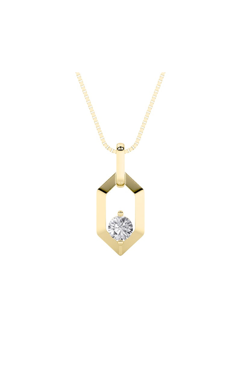 0.25Cttw Round Shaped Lab Grown Diamond (F/VS) Fancy Pendant in 14K White Gold