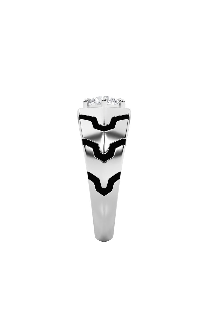 1.5Cttw Round Shaped Lab Grown Diamond (F/VS) MensRing in 14K White Gold