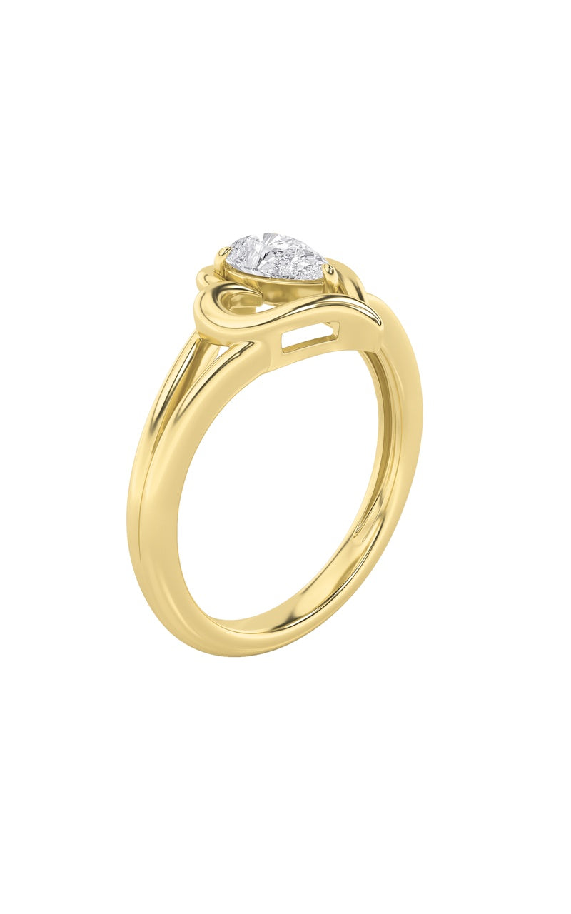 0.5Cttw Pear Shaped Lab Grown Diamond (F/VS) HeartRing in 14K  White Gold
