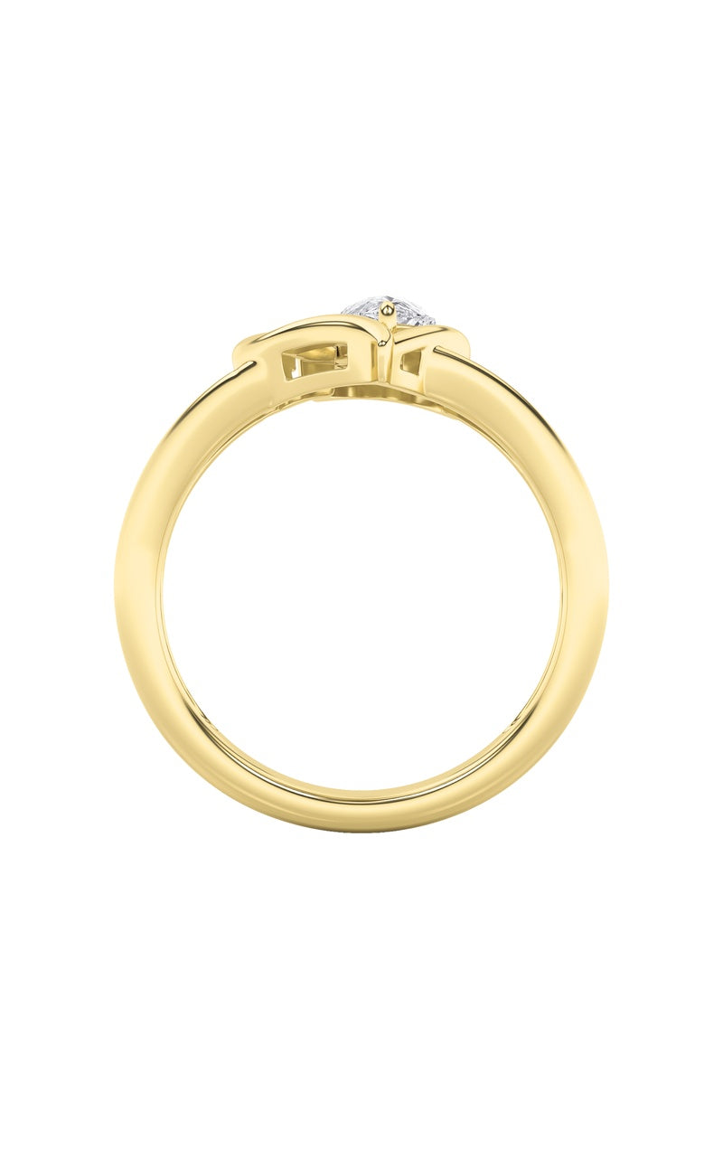 0.5Cttw Pear Shaped Lab Grown Diamond (F/VS) HeartRing in 14K  White Gold