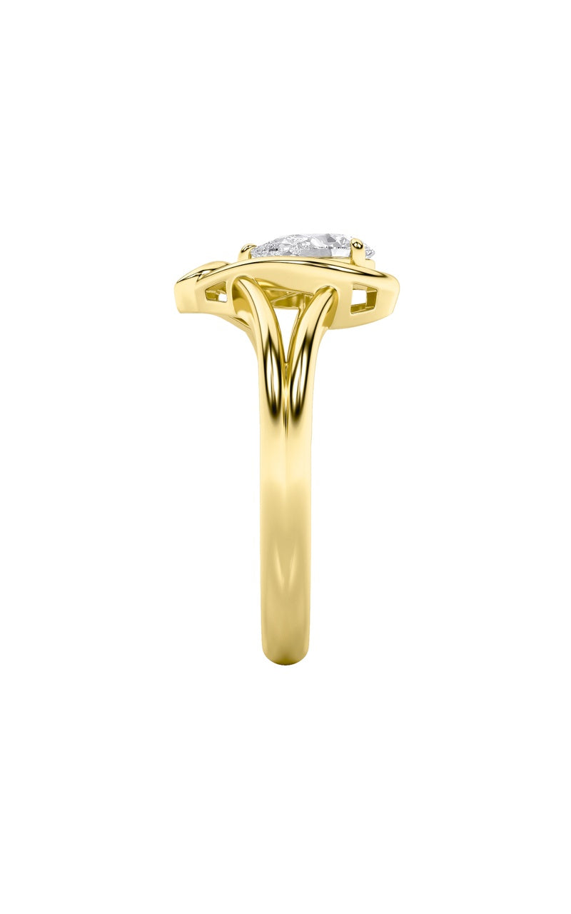 0.5Cttw Pear Shaped Lab Grown Diamond (F/VS) HeartRing in 14K  White Gold
