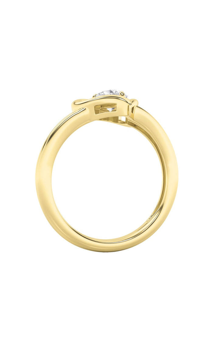 0.5Cttw Pear Shaped Lab Grown Diamond (F/VS) HeartRing in 14K  White Gold