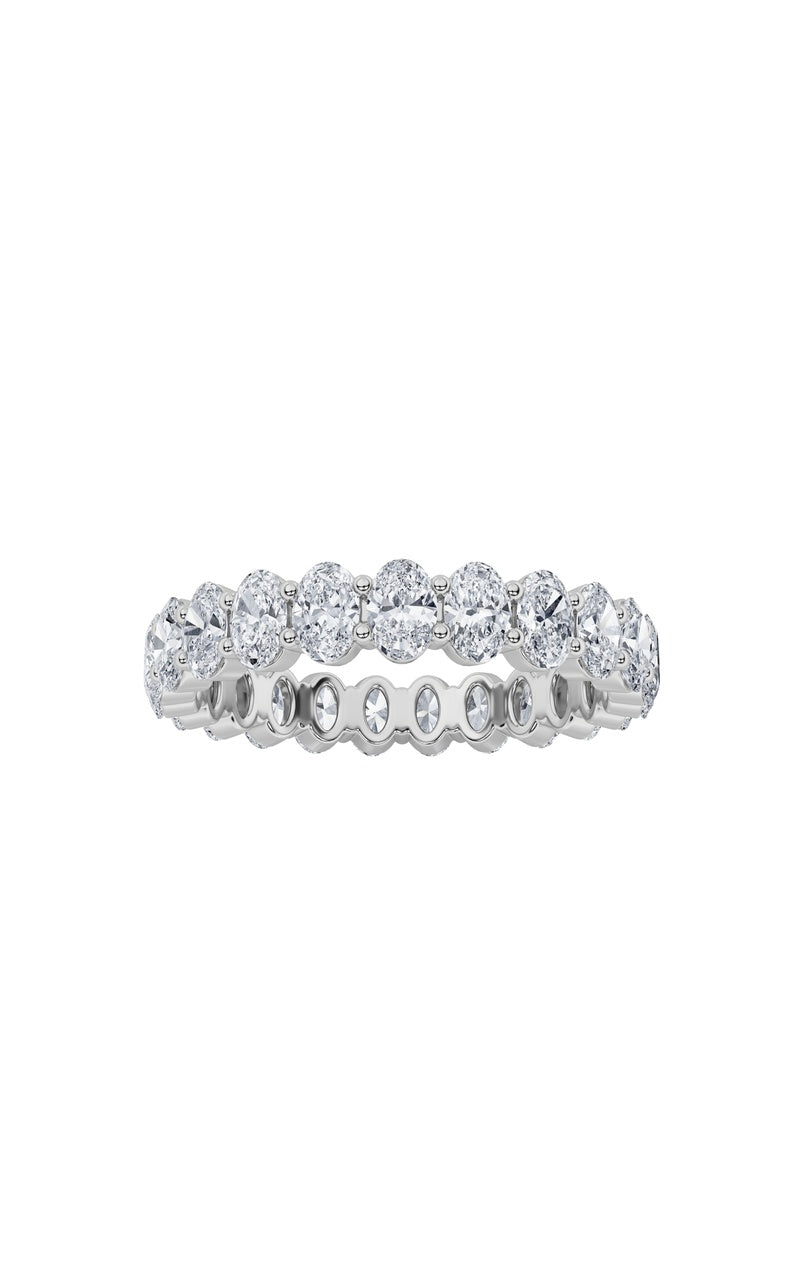 2.2CTW Oval Shaped Lab Grown Diamond Split Prong Eternity Ring in 14K Gold (F/VS)