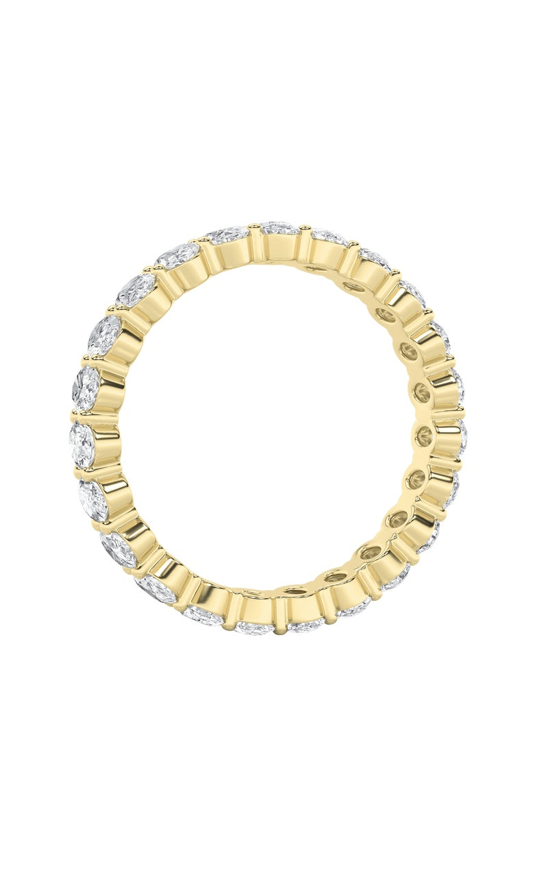 4.25CTW Oval Shaped Lab Grown Diamond Split Prong Eternity Ring in 14K Gold (F/VS)