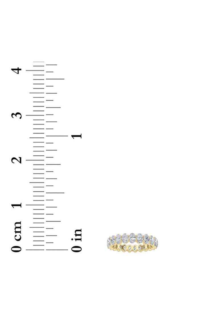 4.25CTW Oval Shaped Lab Grown Diamond Split Prong Eternity Ring in 14K Gold (F/VS)