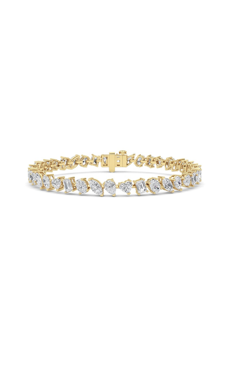 8Cttw Mix Shaped Lab Grown Diamond (F/VS) Bracelet in 14K Gold
