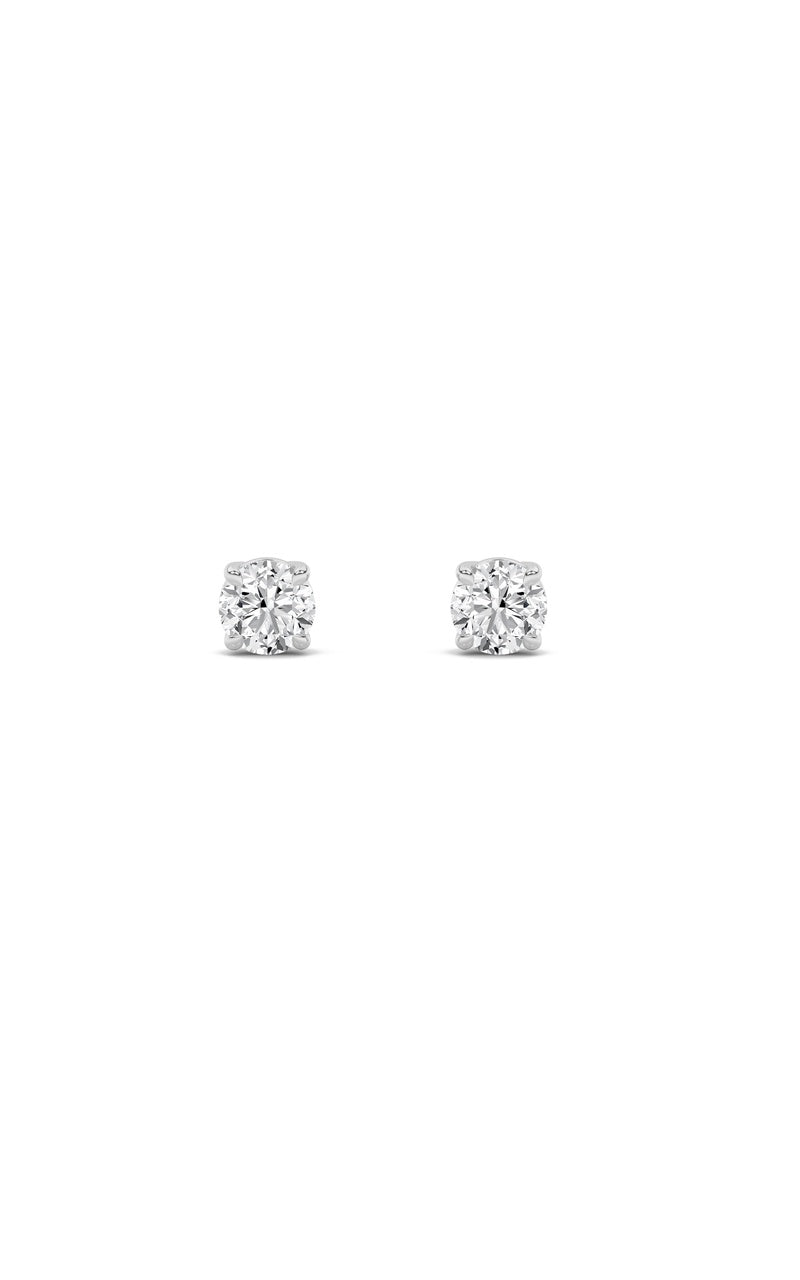 5CTW Round Shaped Lab Grown Diamond (F/VS) Classic Basket Set Stud Earrings in 14K Gold