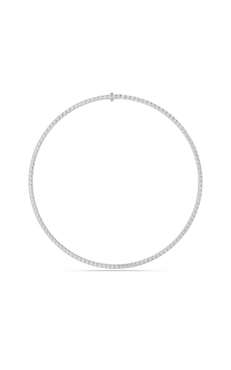 24.2Cttw Round Shaped Lab Grown Diamond Tennis Necklace in 14K Gold (F/VS)