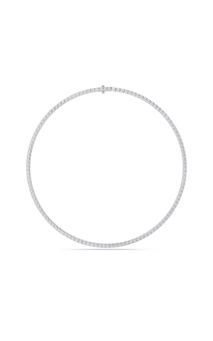 24.2Cttw Round Shaped Lab Grown Diamond Tennis Necklace in 14K Gold (F/VS)