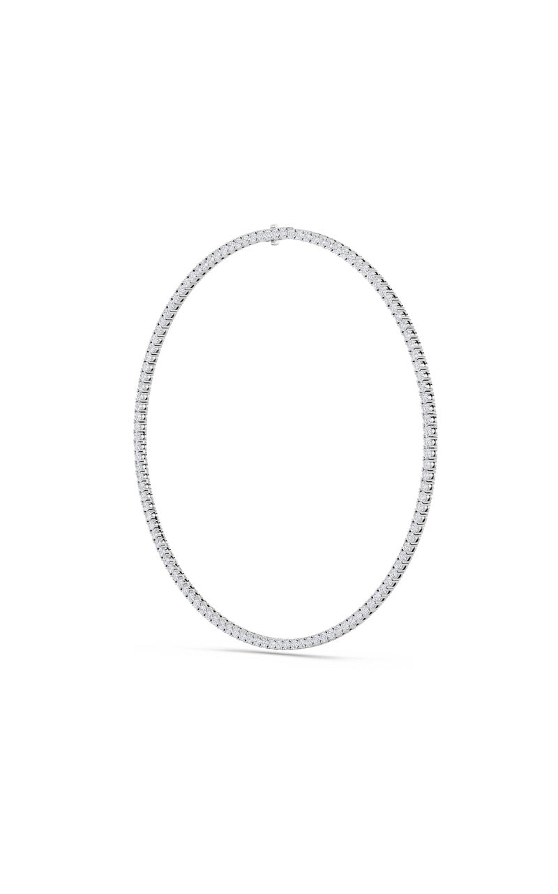 24.2Cttw Round Shaped Lab Grown Diamond Tennis Necklace in 14K Gold (F/VS)