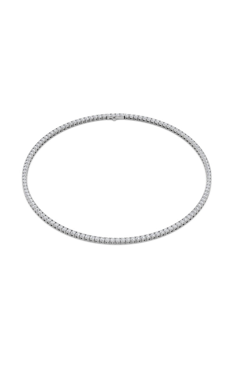 24.2CTW Round Shaped Lab Grown Diamond Tennis Necklace in 14K Gold (F/VS)