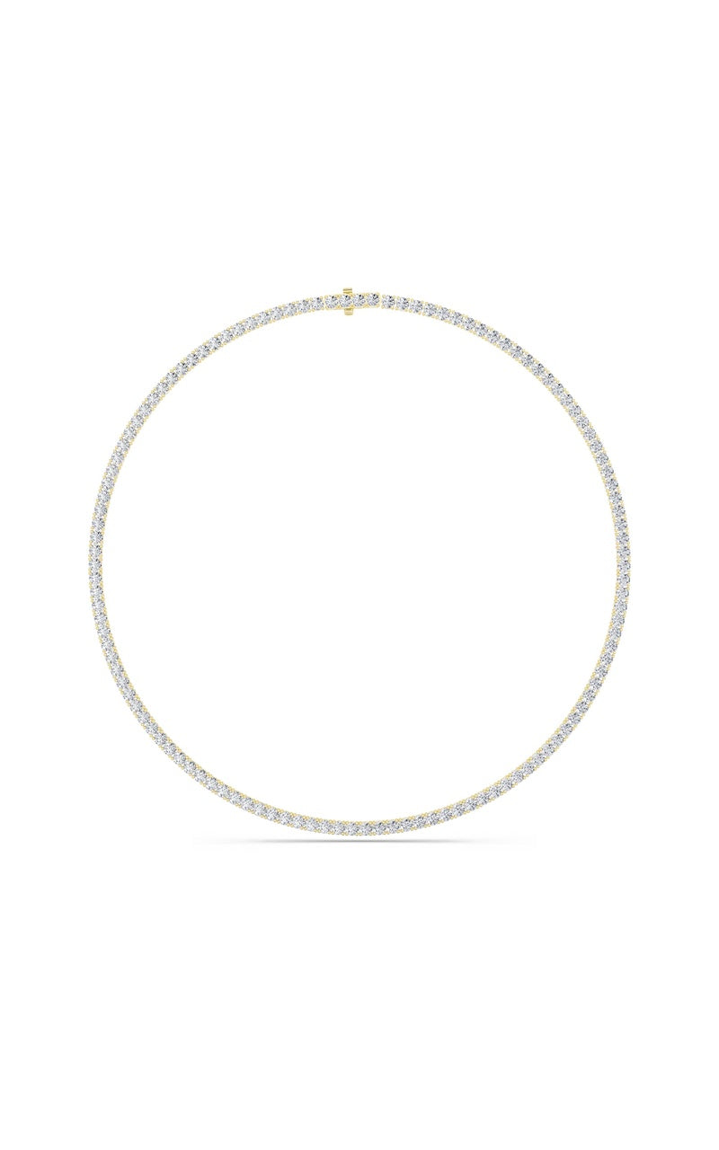 24.2CTW Round Shaped Lab Grown Diamond Tennis Necklace in 14K Gold (F/VS)