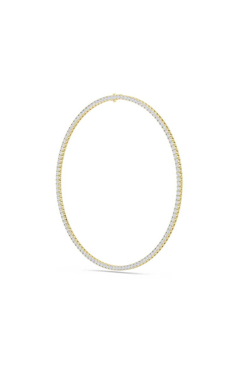 24.2CTW Round Shaped Lab Grown Diamond Tennis Necklace in 14K Gold (F/VS)