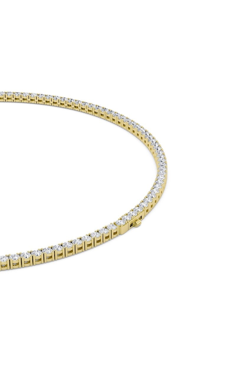 24.2Cttw Round Shaped Lab Grown Diamond Tennis Necklace in 14K Gold (F/VS)