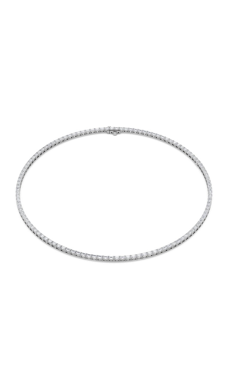 29Cttw Emerald Shaped Lab Grown Diamond Tennis Necklace in 14K Gold (F/VS)