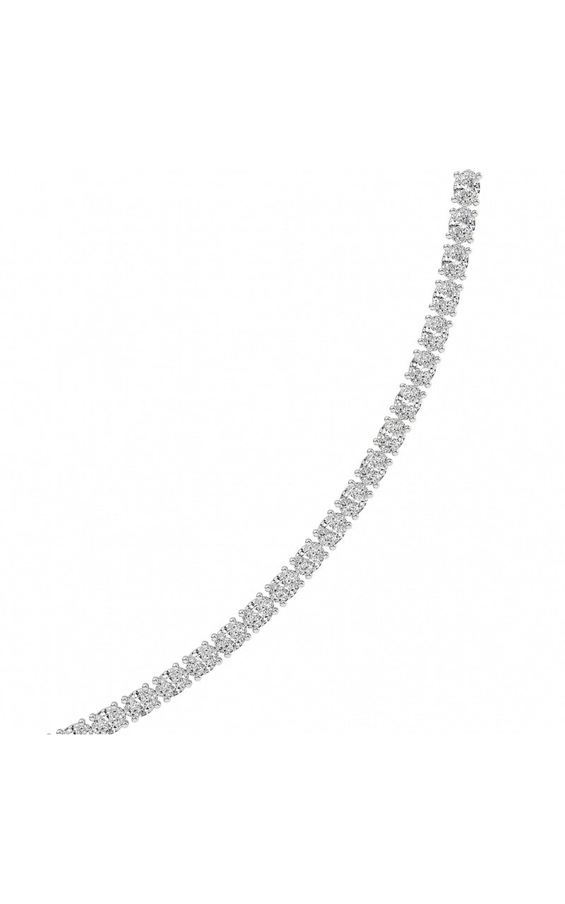 12CTW Oval Shaped Lab Grown Diamond (F/VS) Necklace in 14K White Gold